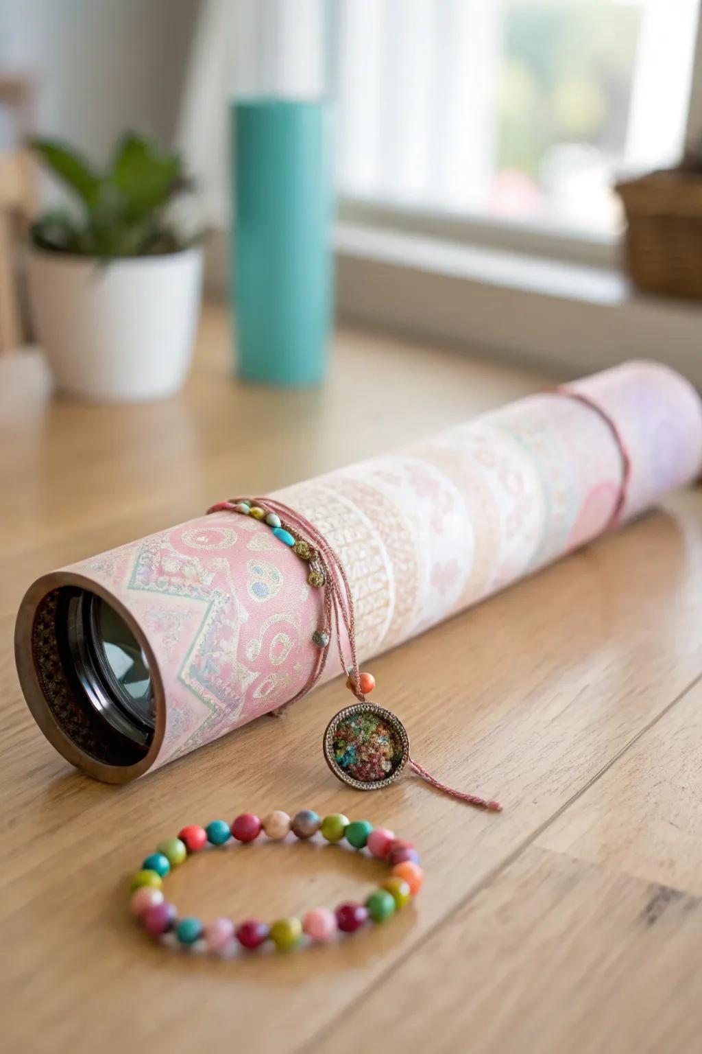 Discover the magic of DIY with this charming kaleidoscope, perfect for curious little minds and crafted with love.