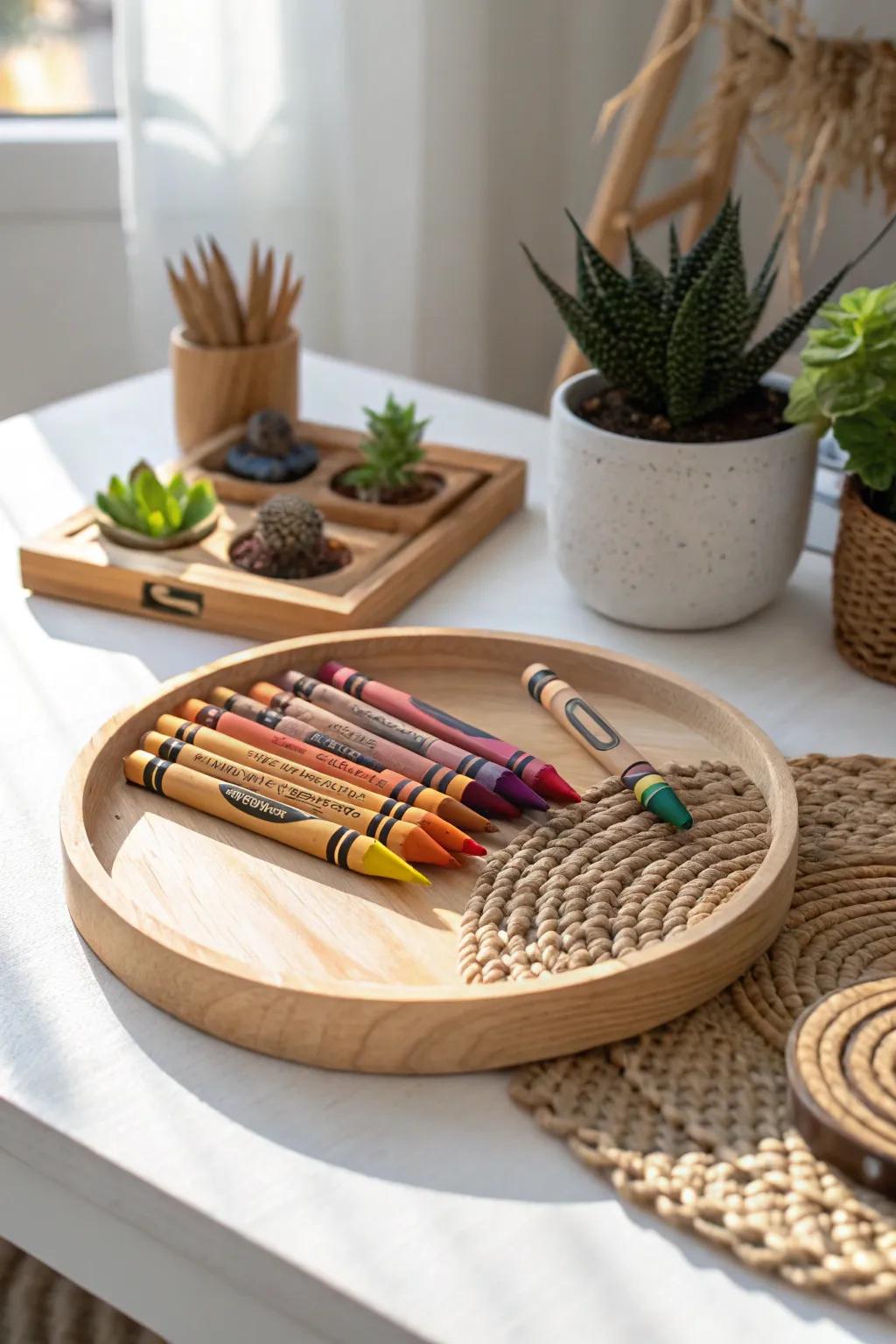 Spin into creativity with this elegant lazy Susan, perfect for sharing colorful moments.