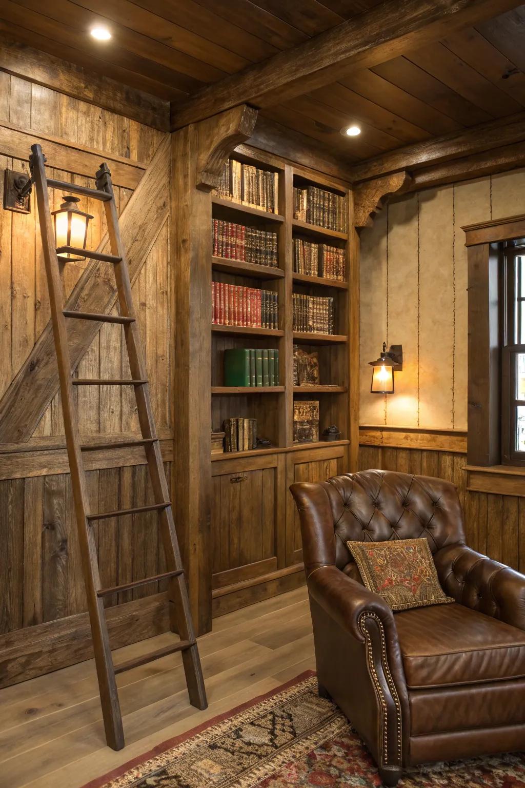 Immerse your space in stories with a handcrafted library-themed drywall masterpiece.