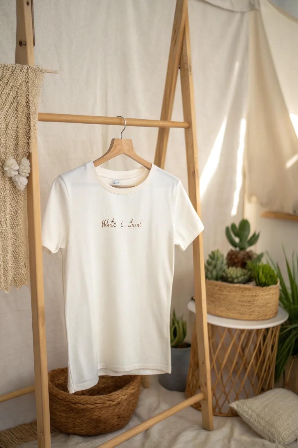 Elevate your t-shirt display with handcrafted labels for a chic and professional touch.