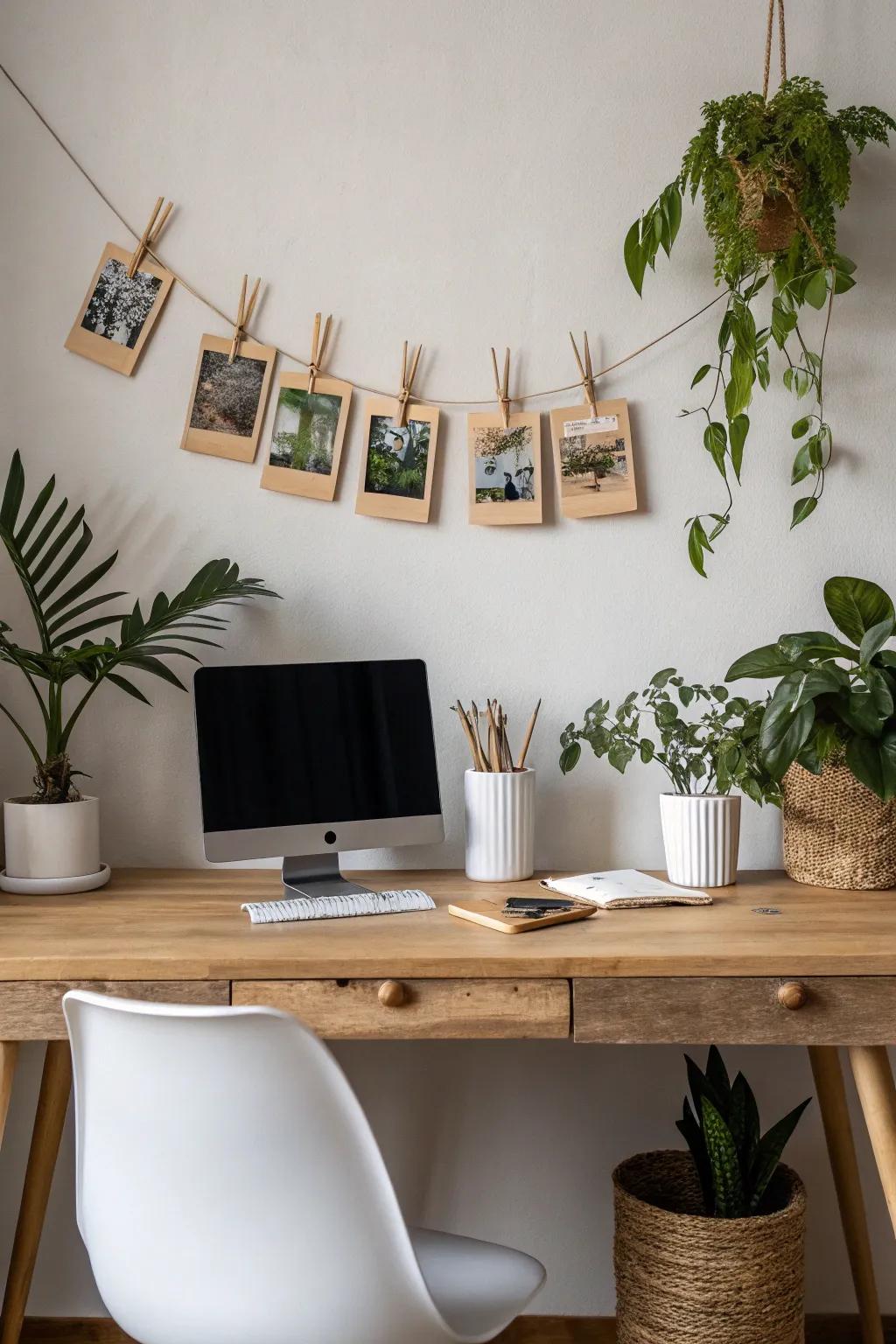 Embrace simplicity with a natural touch—display your cherished memories using everyday objects in a Scandinavian-Boho style.
