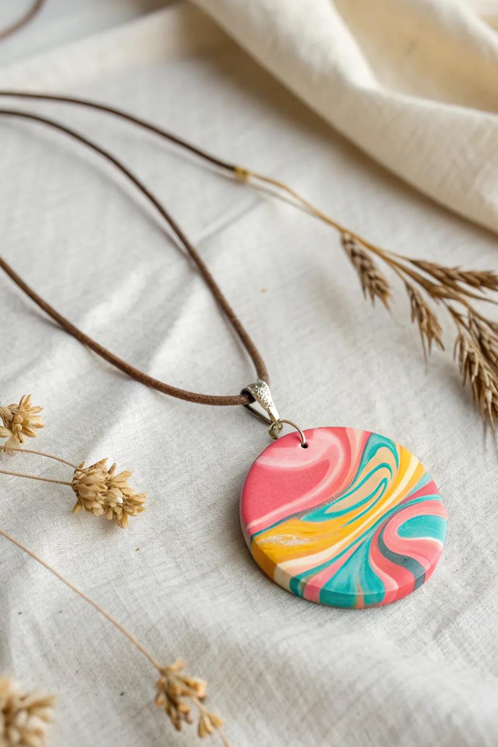 Add a splash of color with our handcrafted polymer clay pendants, where simplicity meets vibrant artistry.