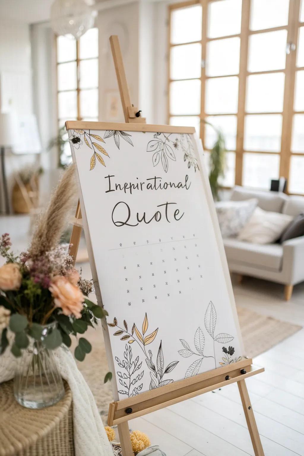 Elevate your space with a minimalist whiteboard calendar that inspires and motivates your week!
