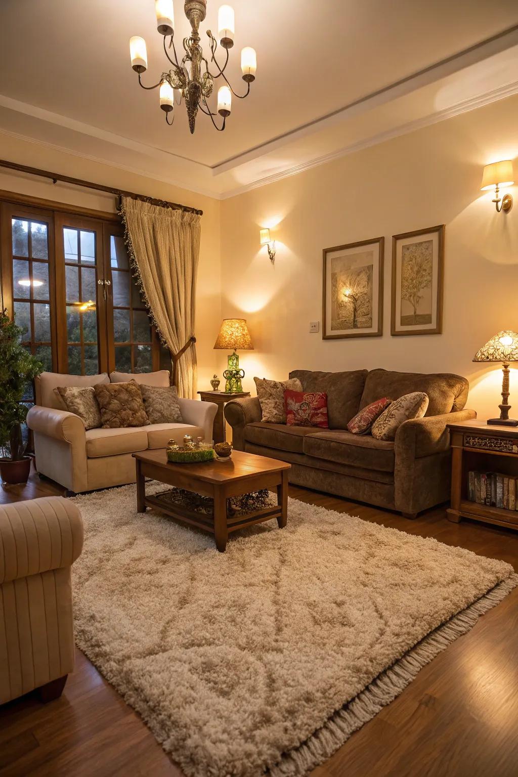 Rugs are essential for adding warmth and defining your space.