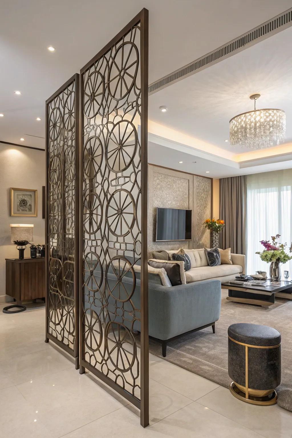 Sculptural dividers blend art and functionality beautifully.