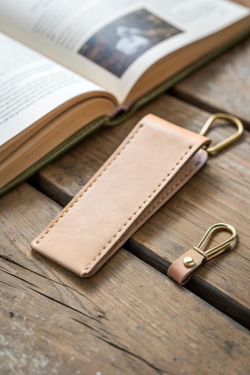 Hold your place in style with these elegant minimalist leather clip bookmarks.
