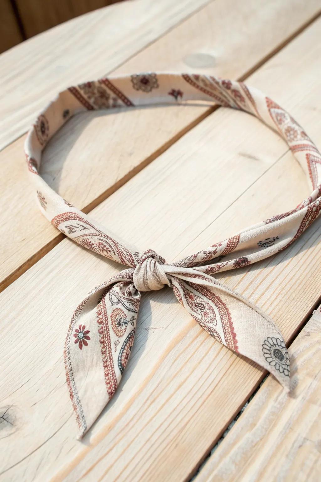 Craft your own boho elegance with this chic bandana choker.
