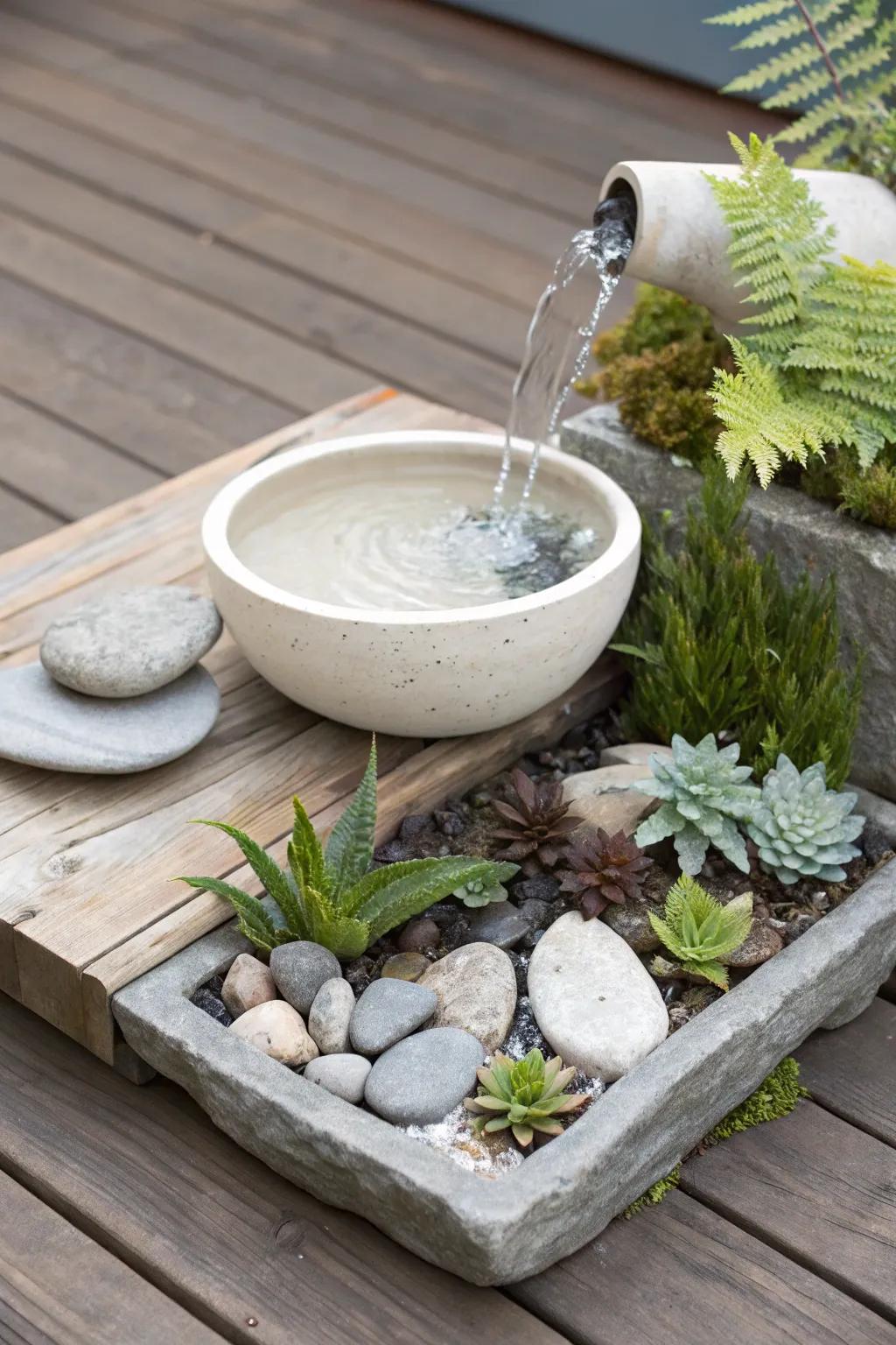 Transform your outdoor space with a serene mini waterfall feature. Discover simplicity and beauty in every flow.