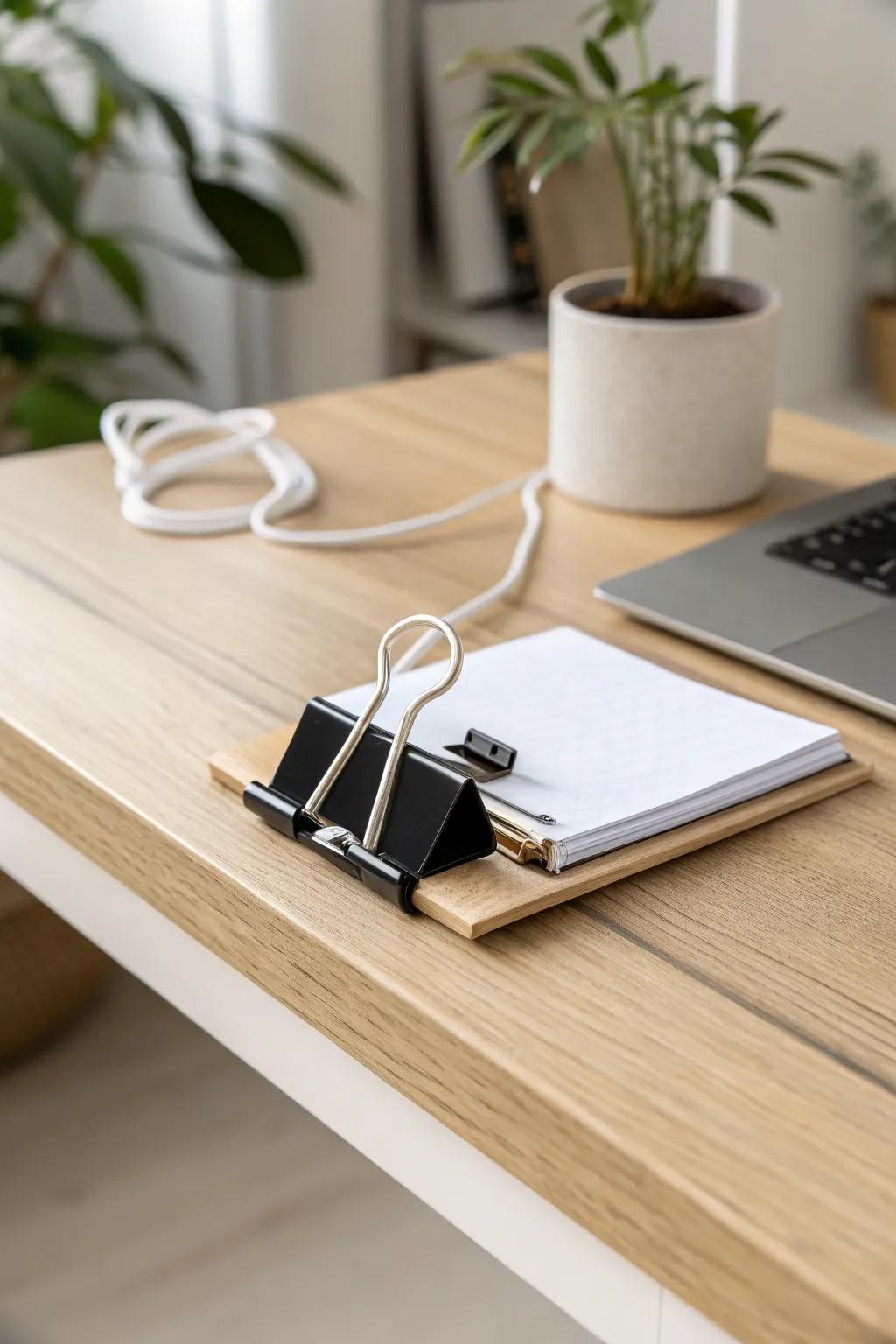 Transform your workspace with this simple yet stylish DIY cord organizer idea!