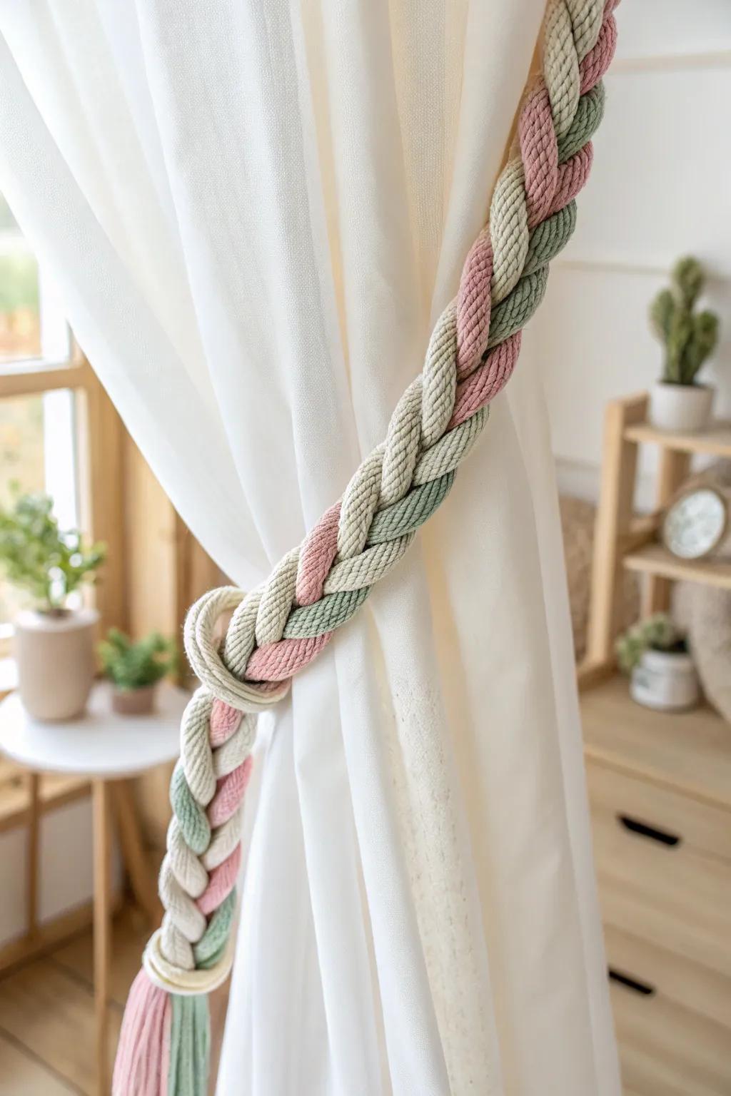 Elevate your space with the charm of braided yarn simplicity.