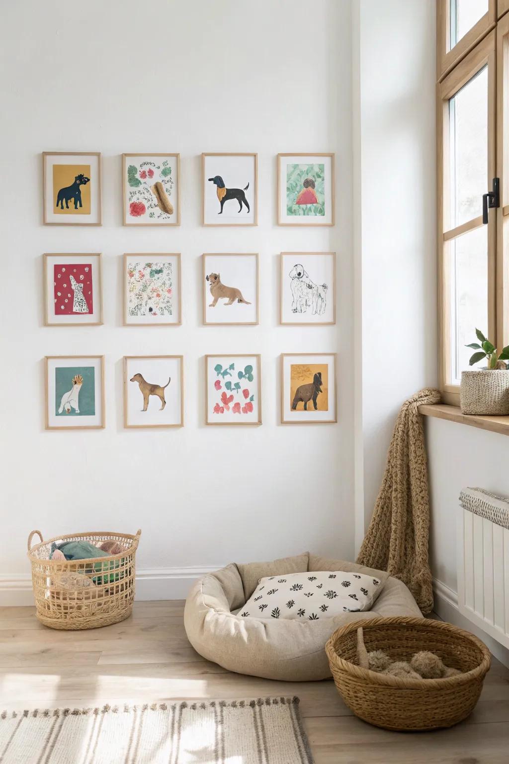 Transform your pup's room into a delightful art gallery that celebrates canine creativity and charm.