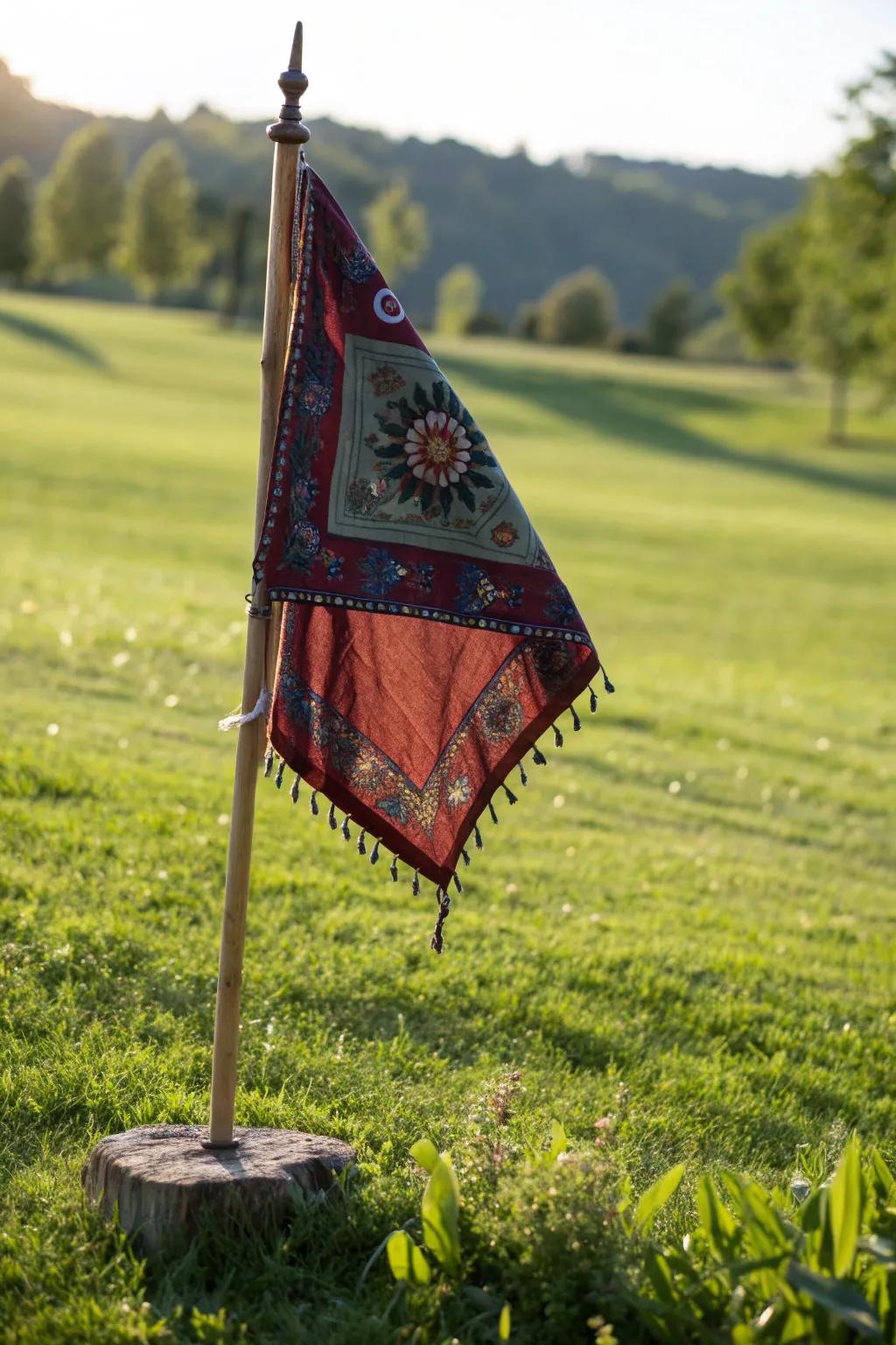 Whimsical Elegance: A Fabric Flag that Stands the Test of Time