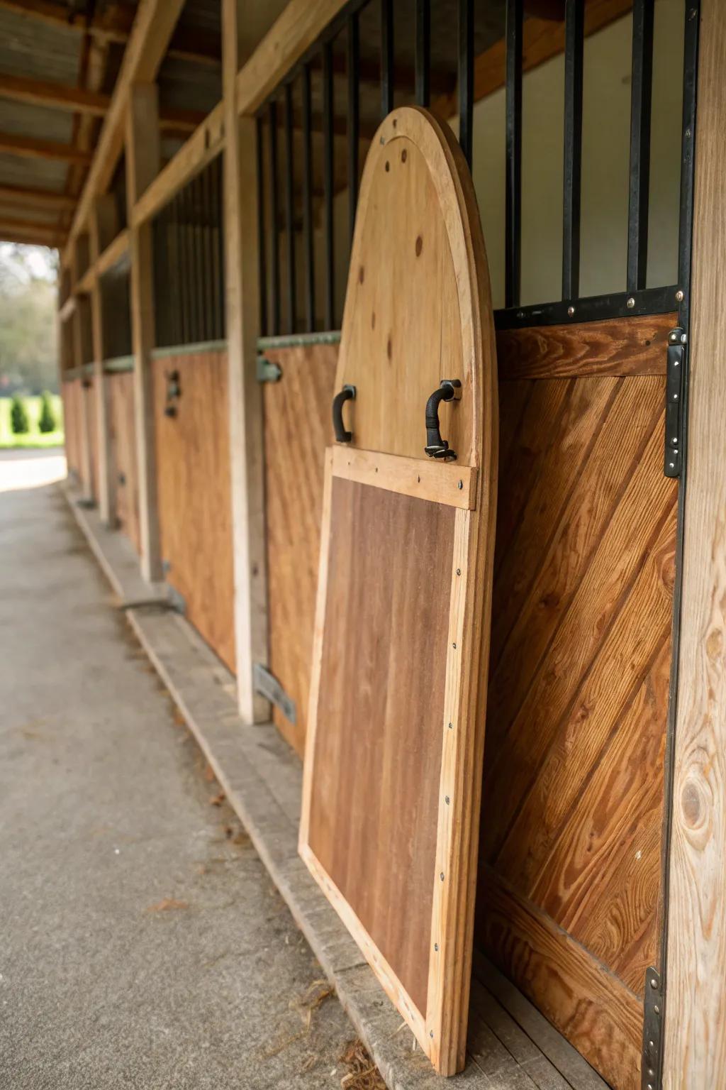 Enhance your horse shelter with beautifully crafted plywood kickboards—where durability meets artisanal design.