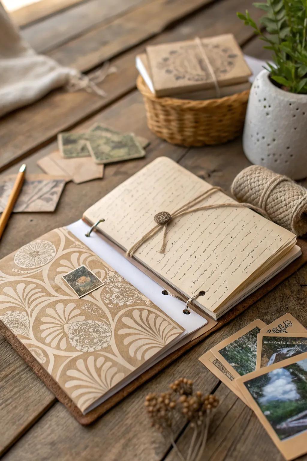 Embrace nostalgia with a touch of vintage charm for your DIY journal. #VintageVibes #ScandiBoho