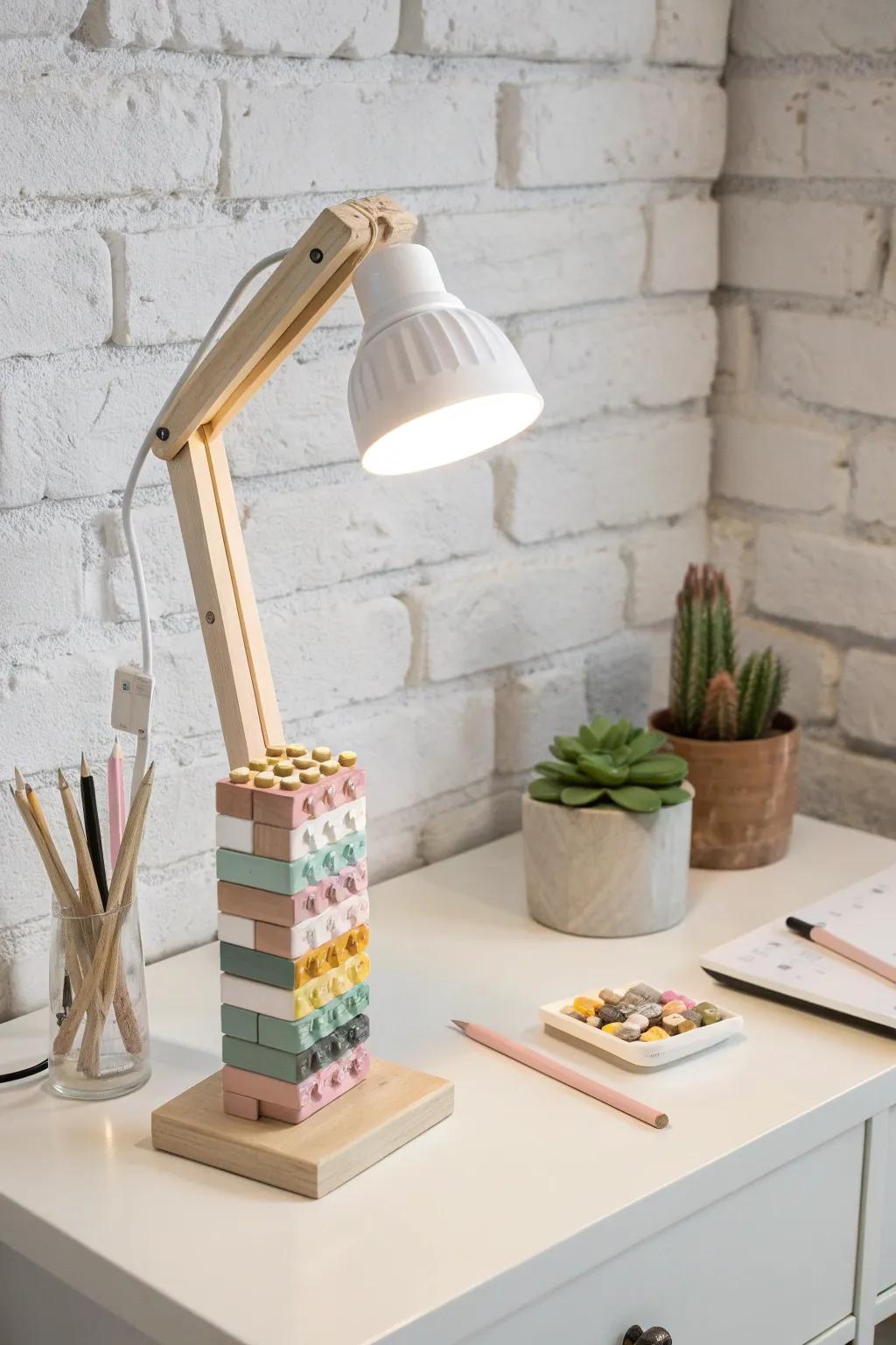 Illuminate your creativity with this stylish Lego desk lamp, where minimalist design meets playful imagination.