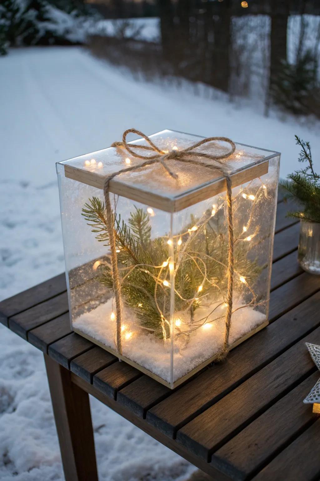 Illuminate your holiday spirit with this charming DIY gift box, bringing a touch of Scandinavian elegance to your outdoor decor.