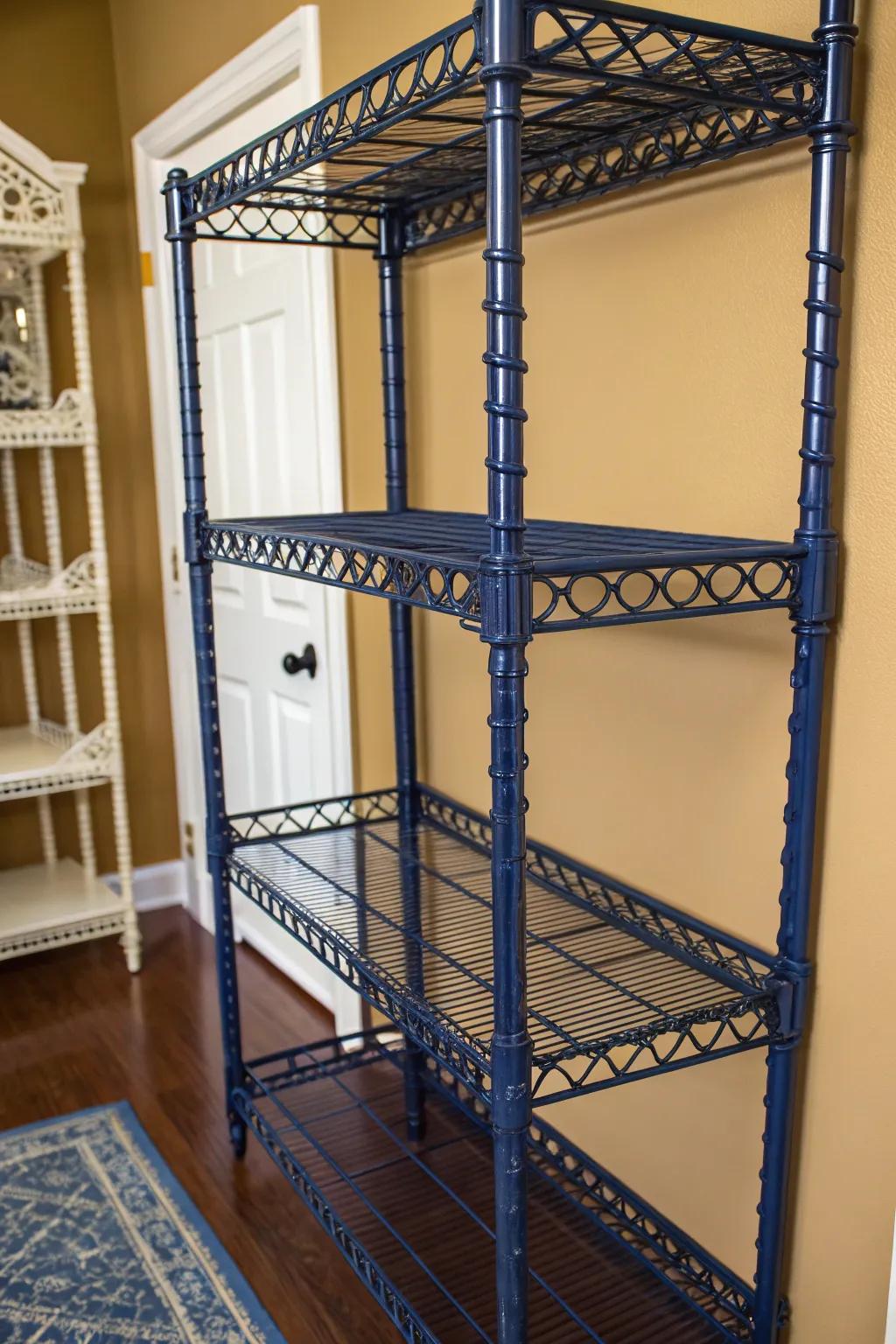 Transform your closet into a masterpiece with a splash of bold color. Elevate your storage game with DIY painted wire shelves.