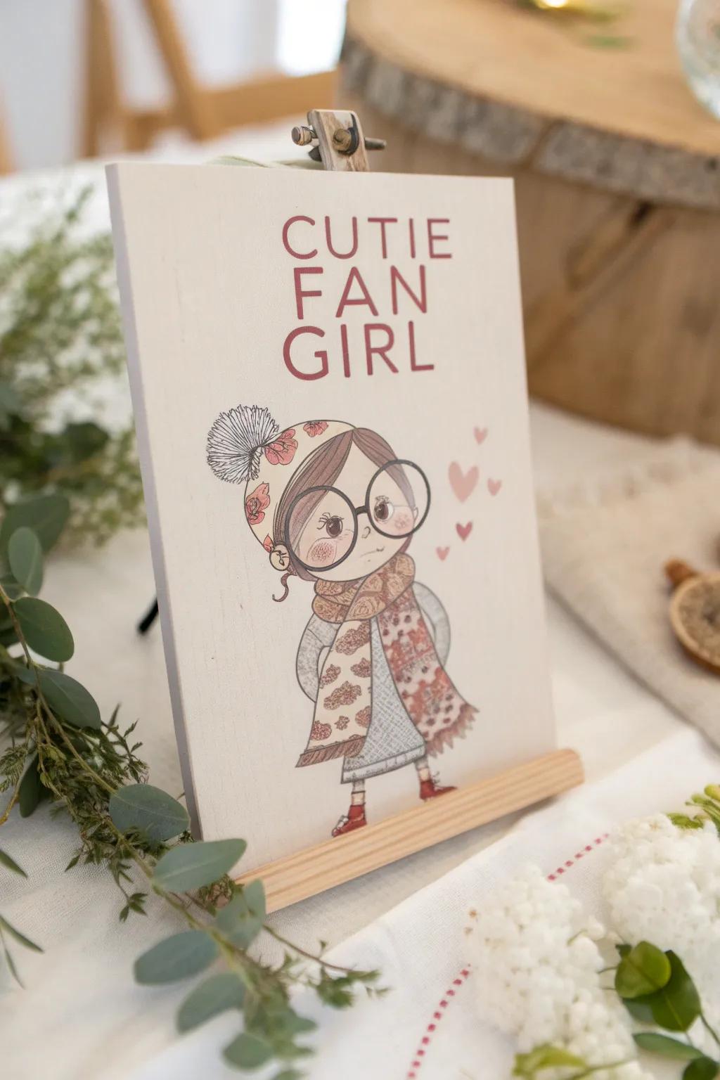 Meet your new office muse: the Cutie FAN Girl, where minimalism meets whimsy!