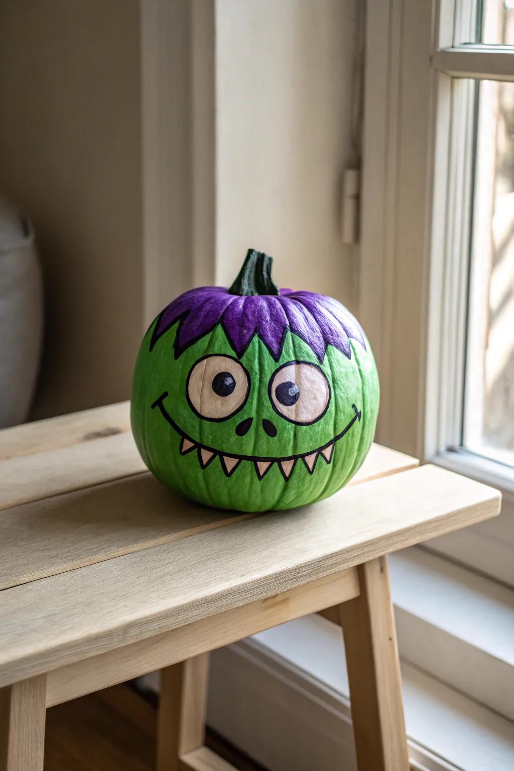 Unleash your creativity with playful monster pumpkins, perfect for a touch of boho charm this Halloween!