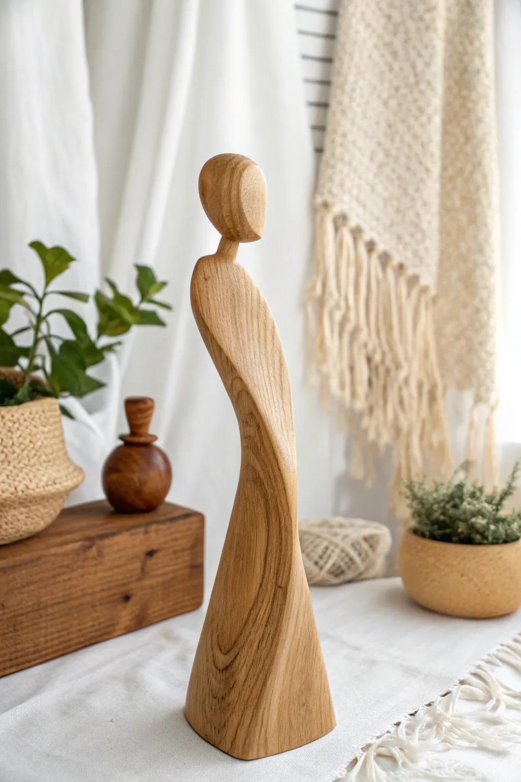 Embrace simplicity with a touch of nature through handcrafted wooden art.