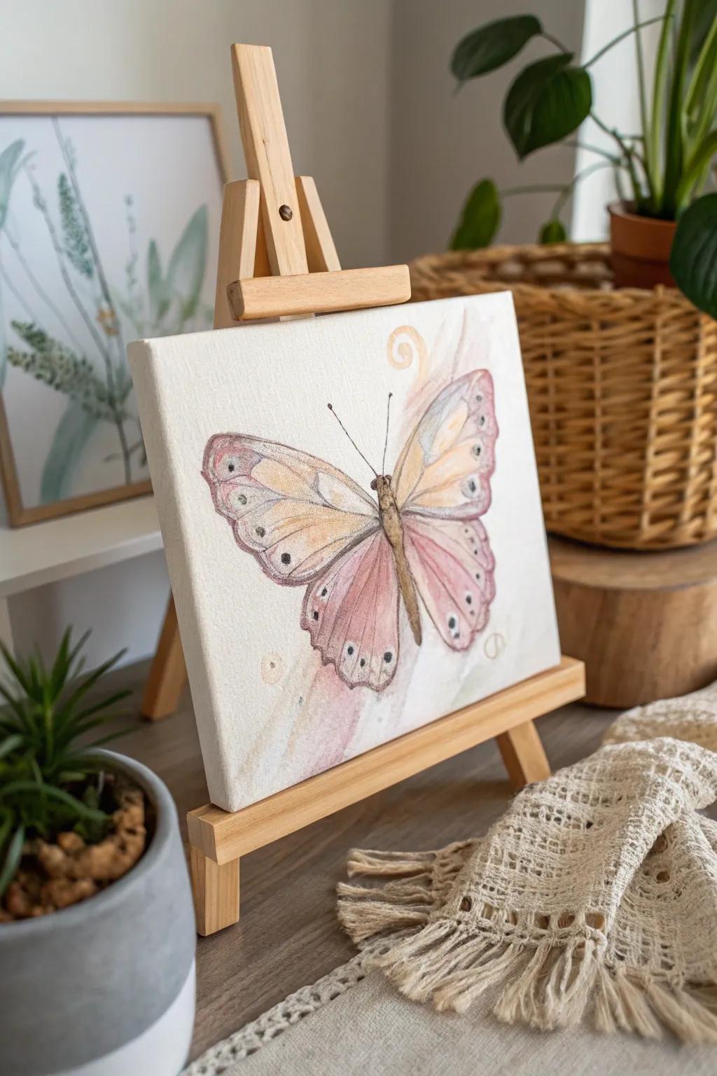 Embrace whimsy with a delicate butterfly – a simple yet enchanting touch to your artistic journey.