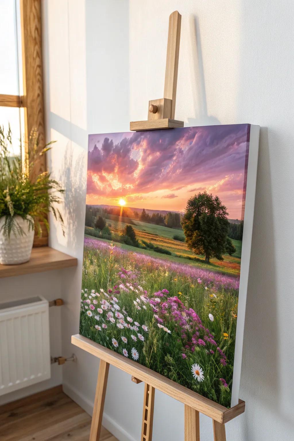 Capture the warmth of a spring sunset with this minimalist masterpiece.