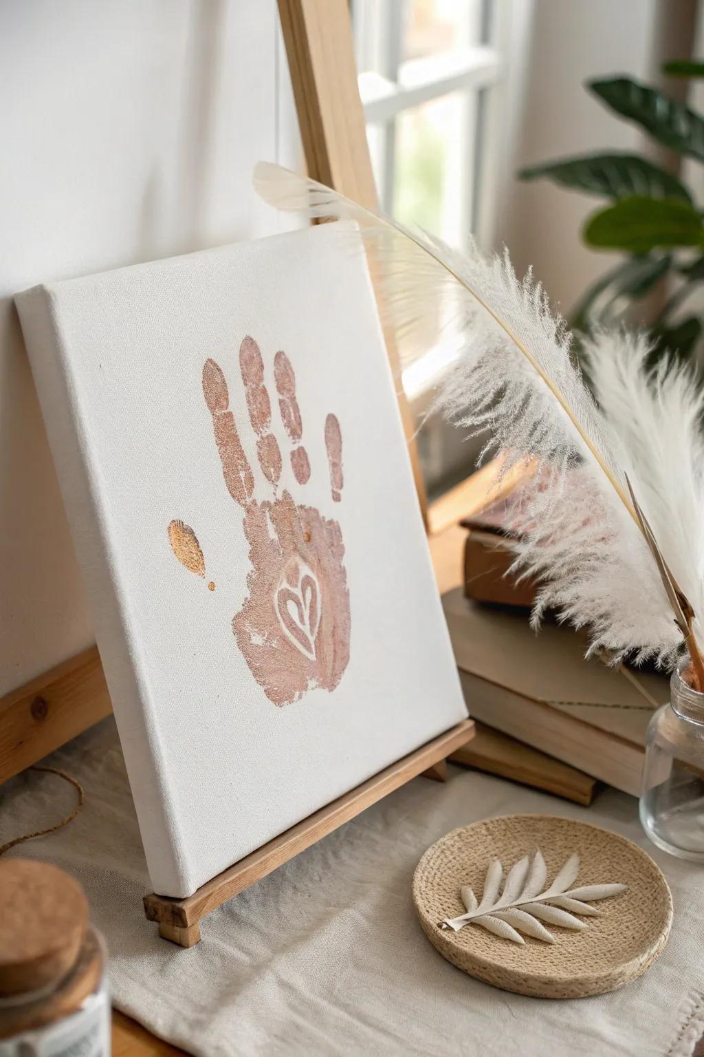 Handcrafted Beauty: Transform your handprint into an elegant masterpiece.