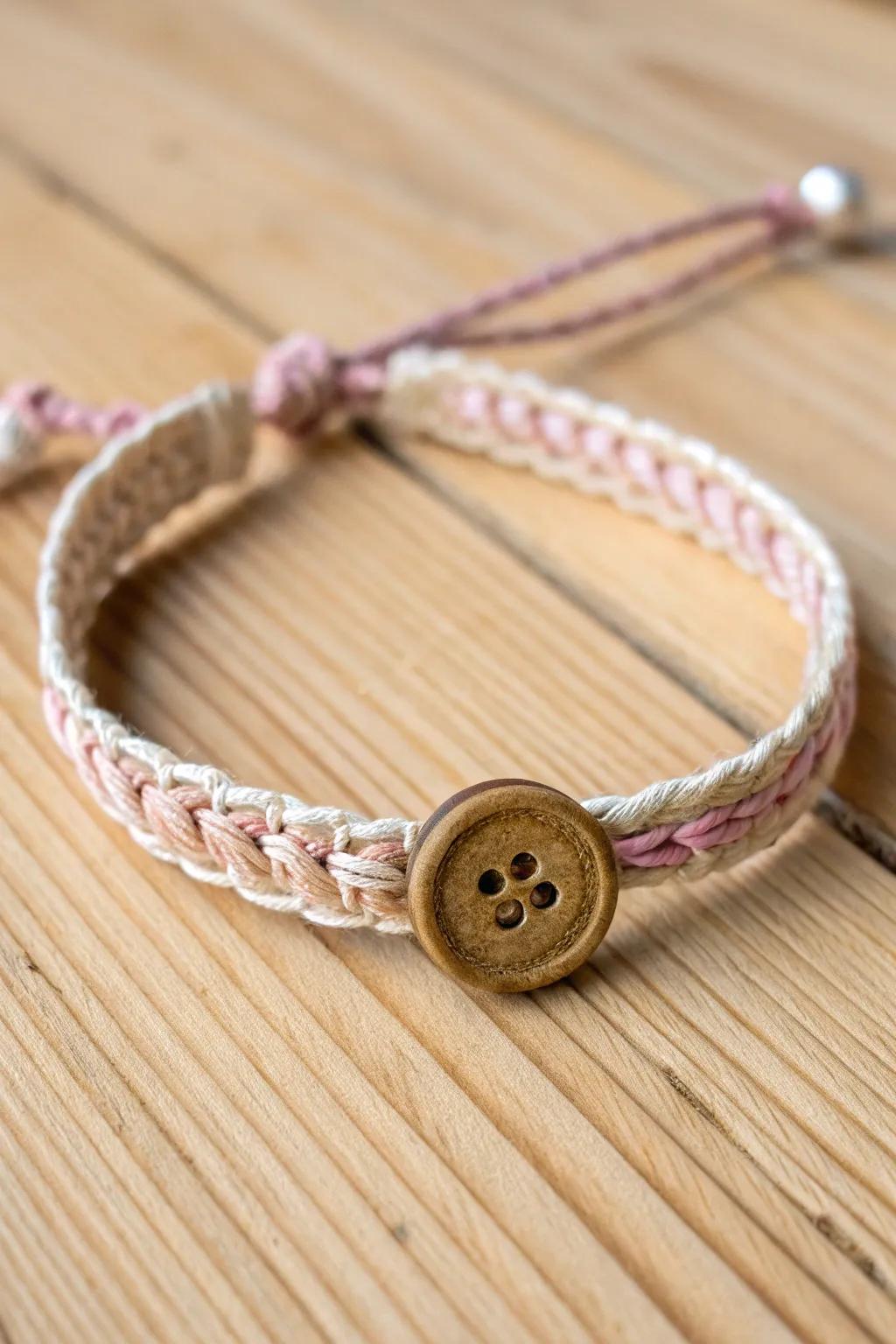 Elevate your friendship bracelets with a chic button closure that combines simplicity and bohemian flair. #Craftsmanship #BohoChic