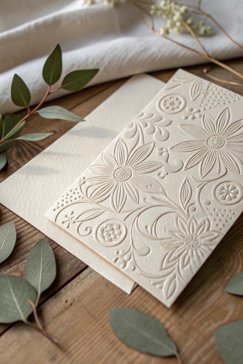 Elevate your get well wishes with the art of embossing. Simple, tactile elegance at its finest.