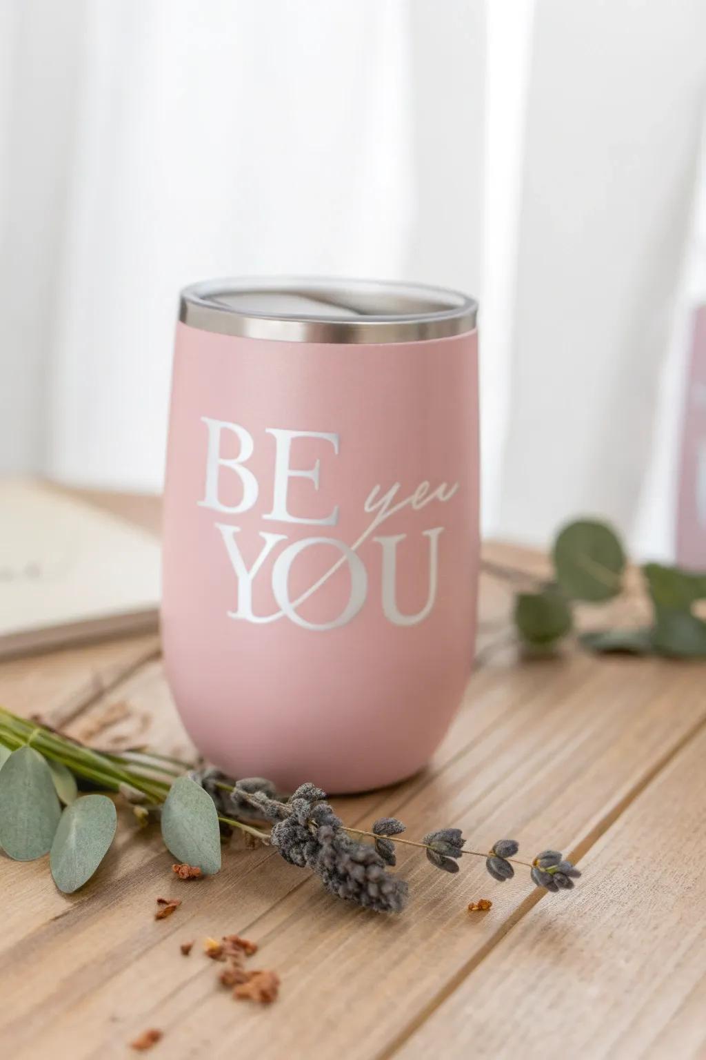 Sip with style and motivation: A touch of inspiration for your daily routine.