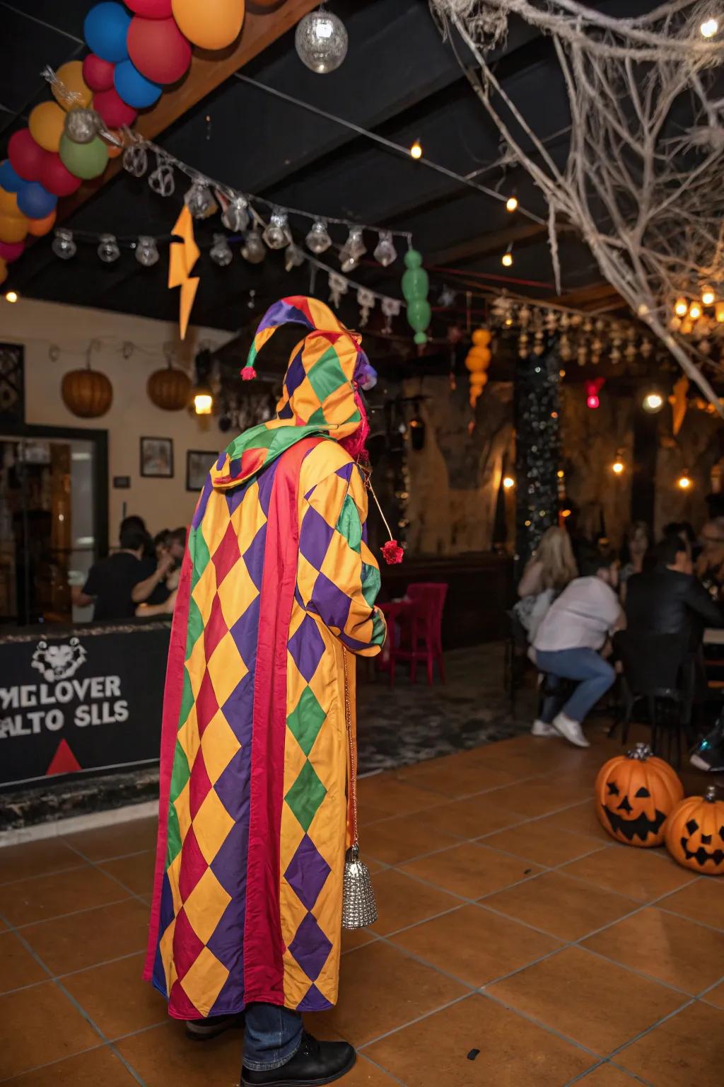 Add a touch of humor with a court jester robe.
