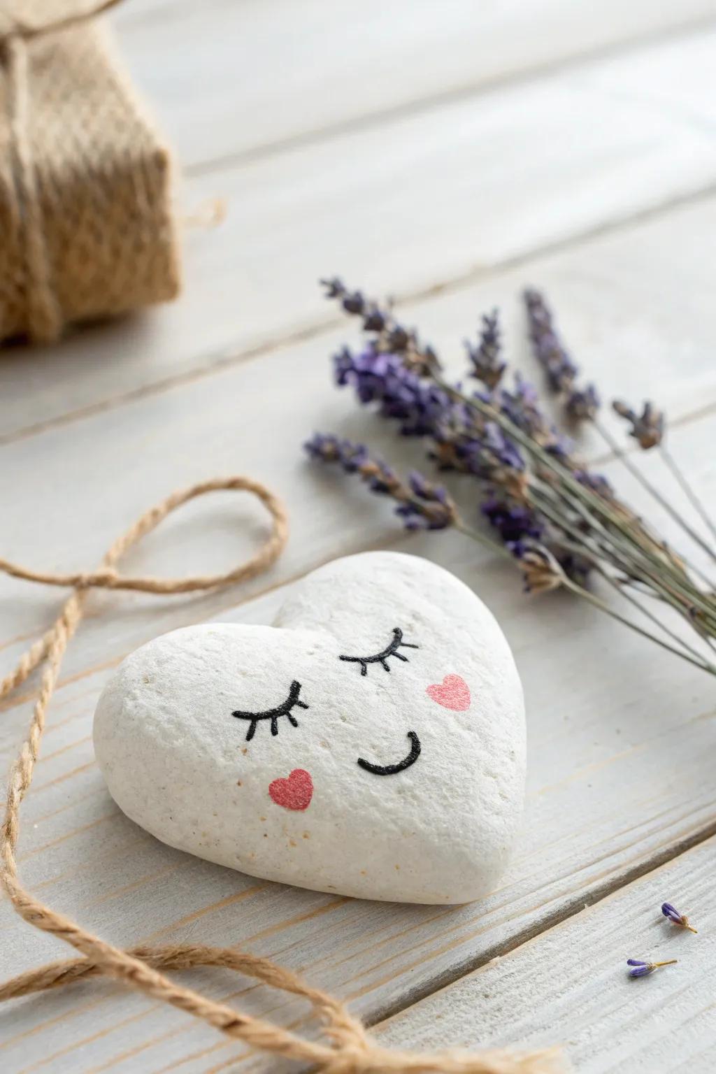 Add a touch of whimsy with these adorable painted heart rocks!