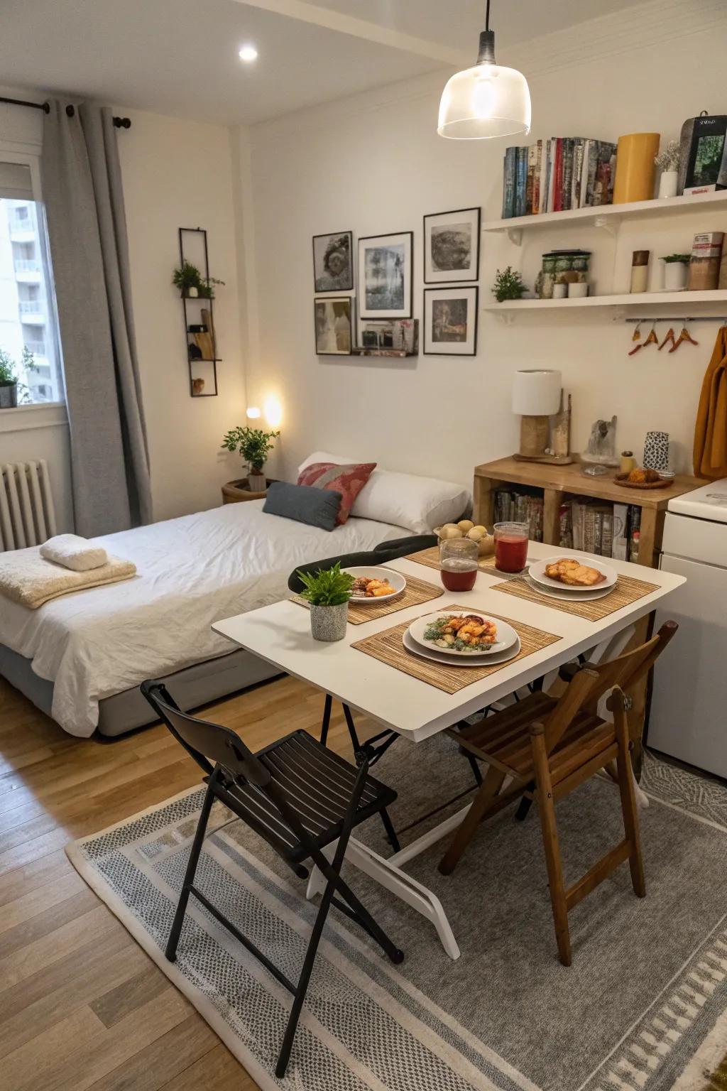 Dining table that transforms into a bed