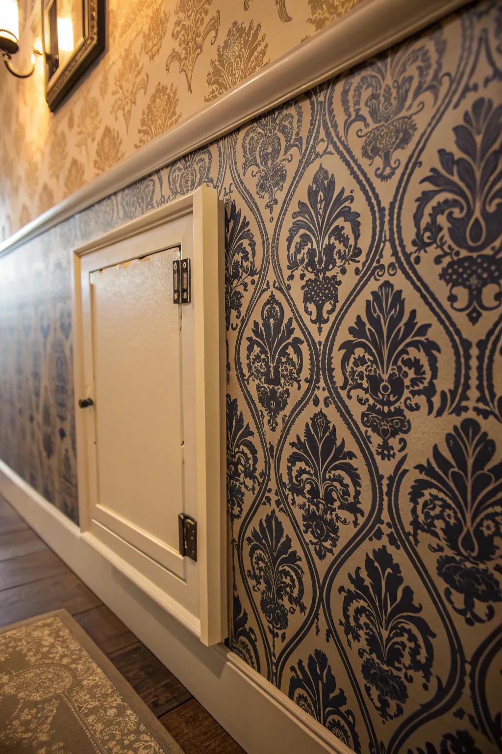 Seamless Style: Transform your space with removable wallpaper for hidden access panels.