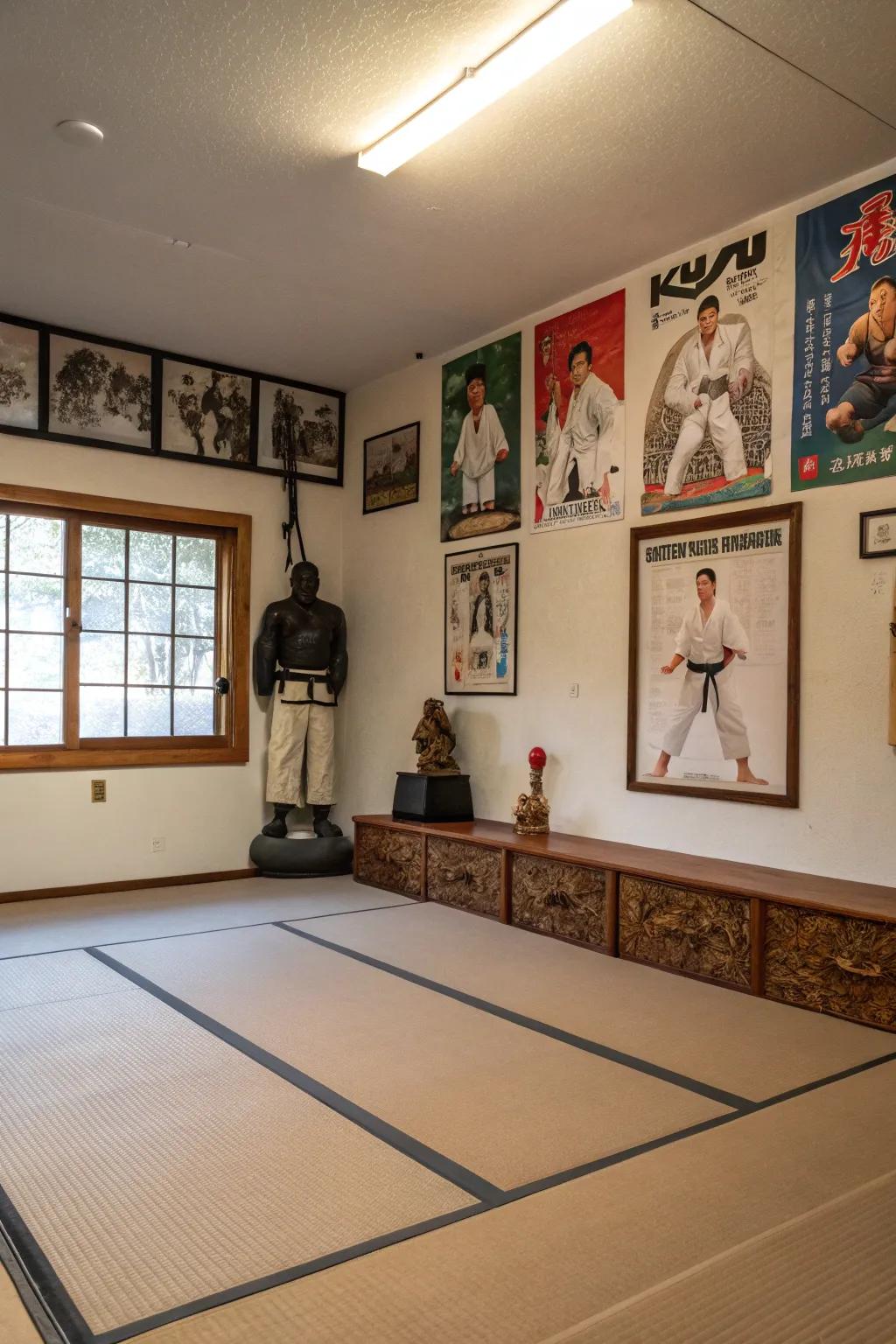 Decorative elements add inspiration and personal touch to your dojo.