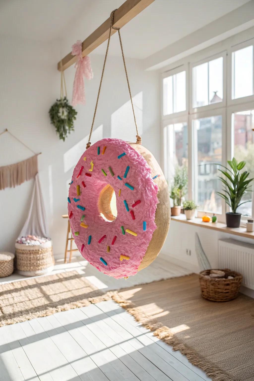 Crafted with love: A donut pinata that's almost too cute to break!