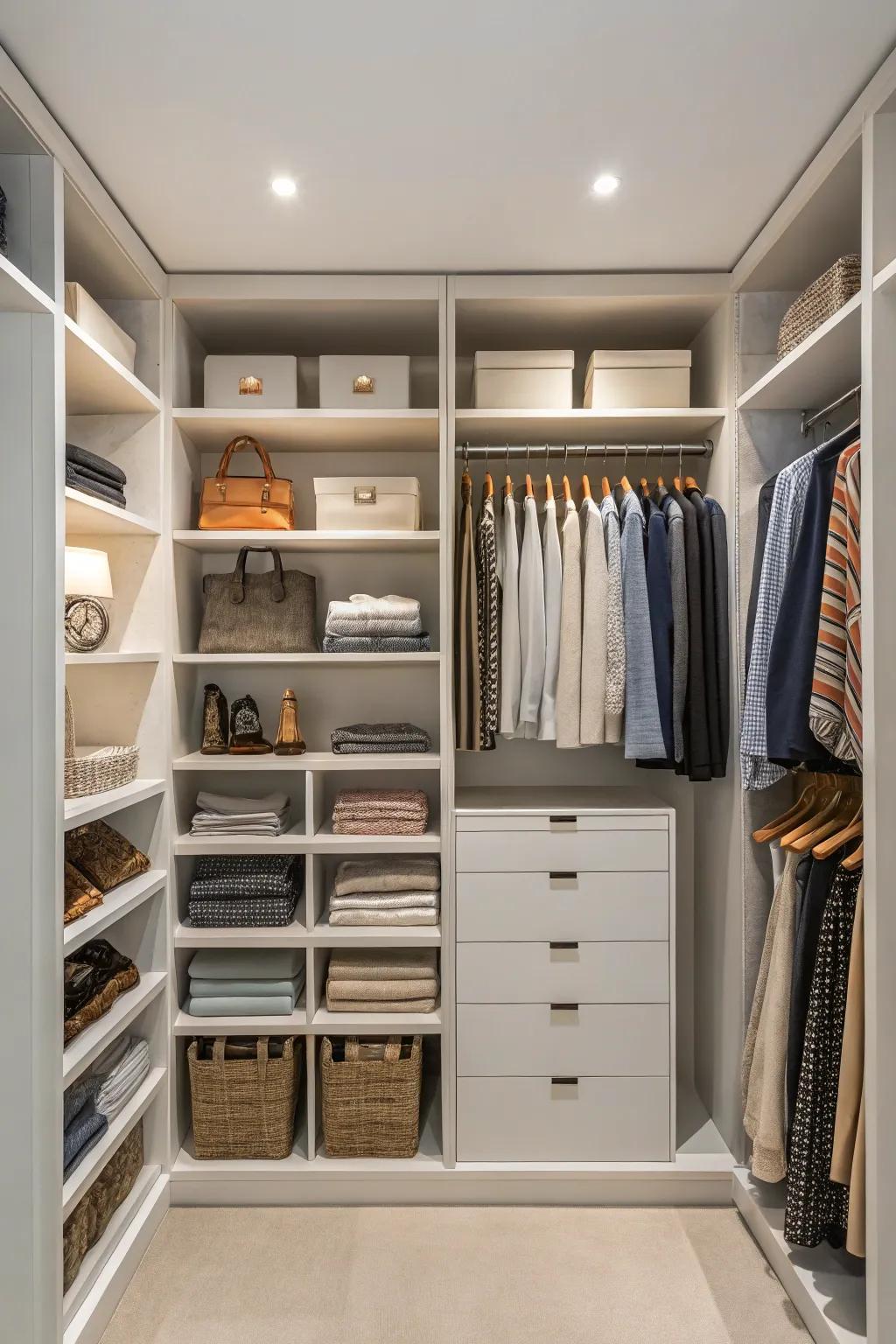 Create specific zones for different categories to streamline daily routines.