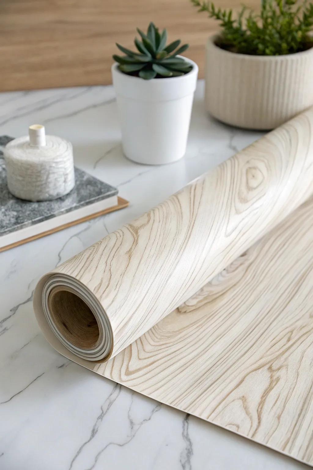 Transform your kitchen effortlessly with stylish contact paper – where minimalism meets boho charm.