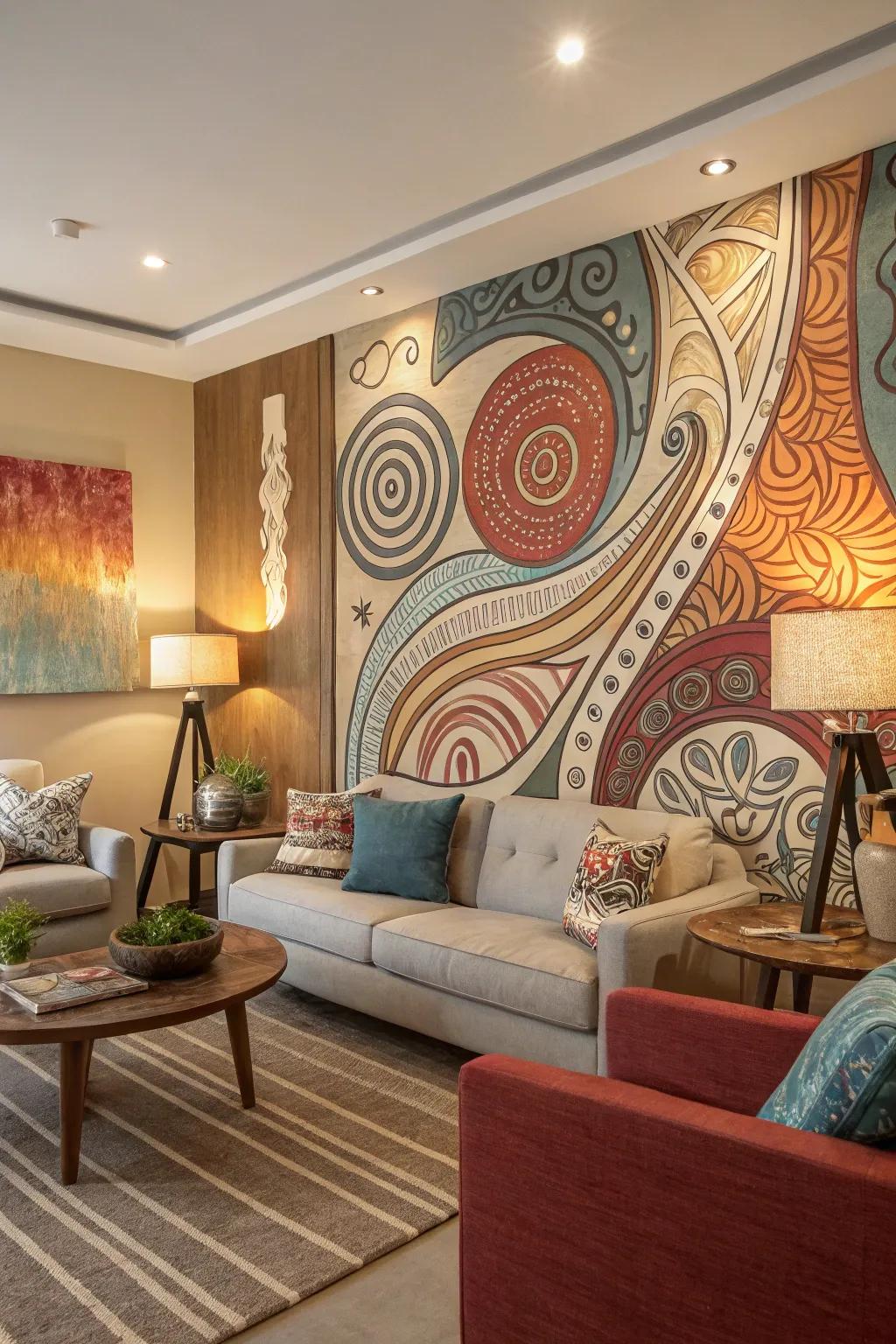 Abstract designs add artistic flair and intrigue.