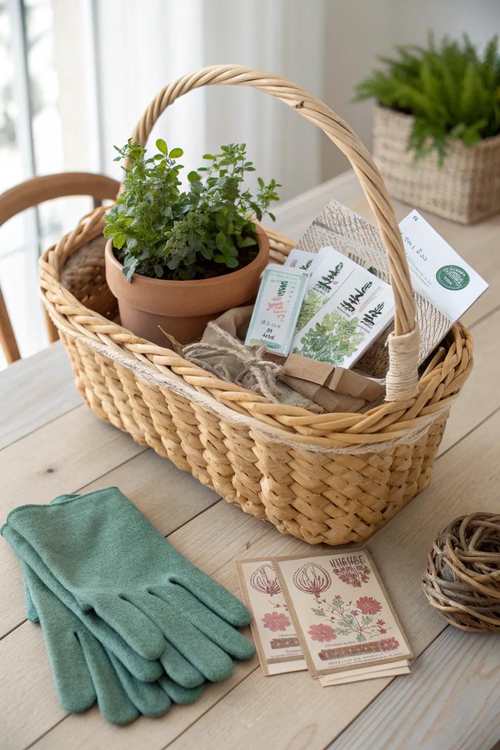 Plant the seeds of luck and beauty with our Gardener's Gamble gift basket. 🌿✨