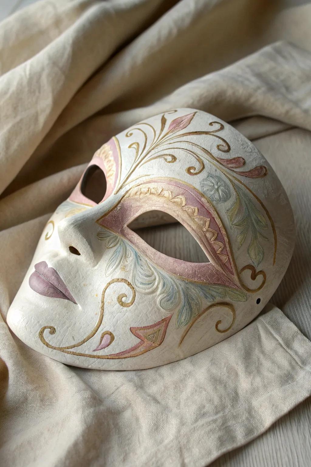 Craft your own whimsical Mardi Gras magic with a DIY papier-mâché mask.