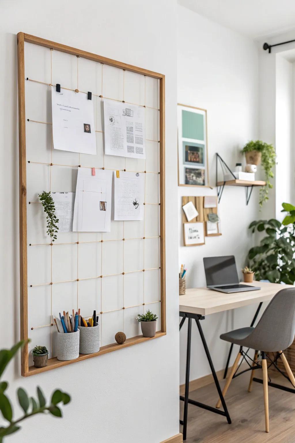 Minimalist frames keep your bulletin board chic and understated.