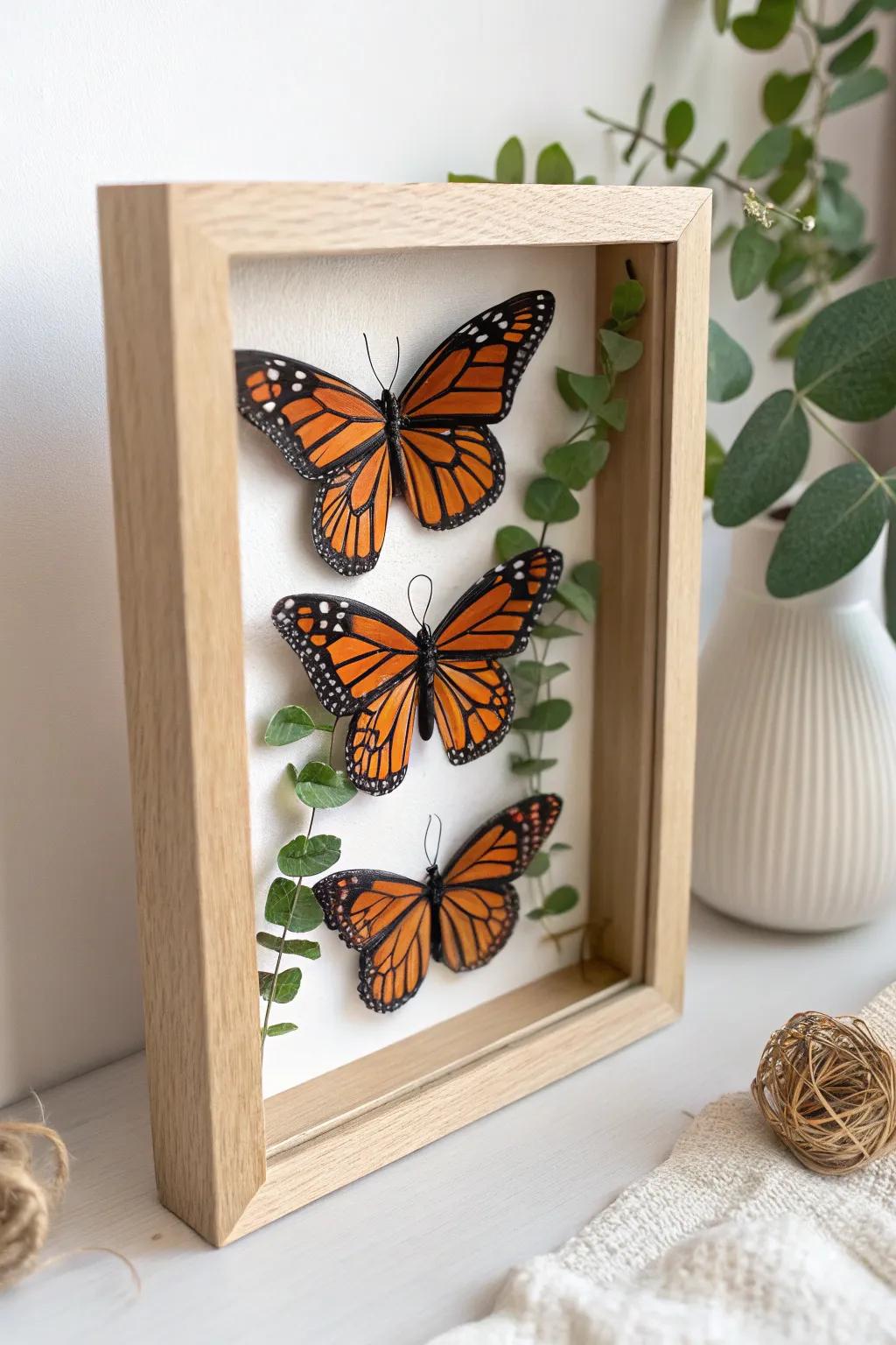Capture the grace of nature with this exquisite butterfly shadow box - a perfect blend of simplicity and elegance.