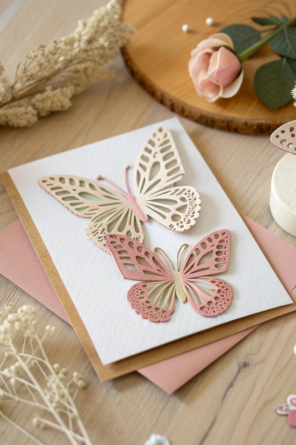 Unveil the magic of 3D butterfly cutouts—where simplicity meets whimsy in a handcrafted Mother's Day surprise.