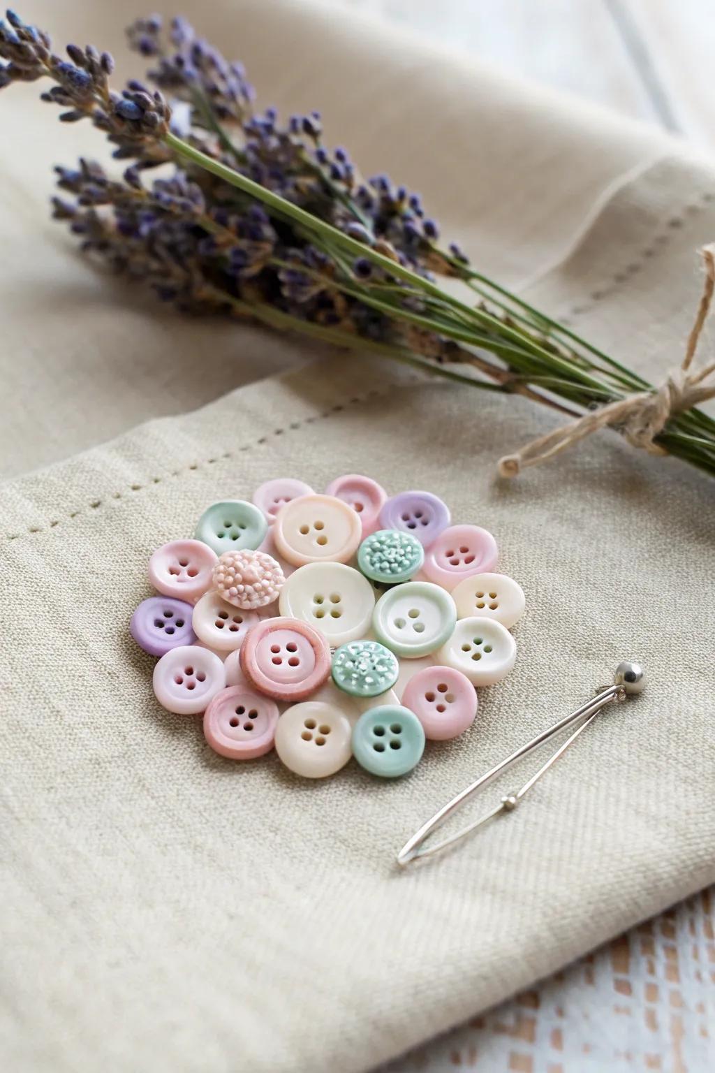 Transform old buttons into charming flower pins—a perfect Mother's Day craft with a touch of Scandinavian simplicity and boho flair.