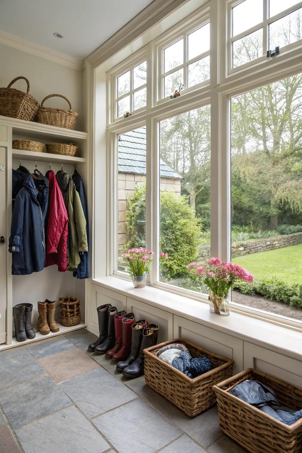 Large windows enhance the outdoor connection.