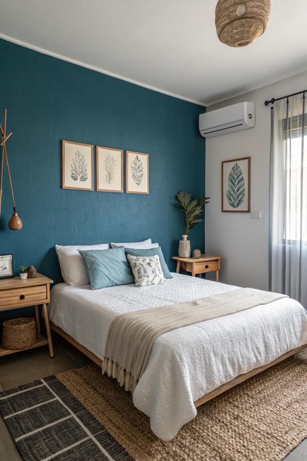 Accent walls in natural hues anchor any space.