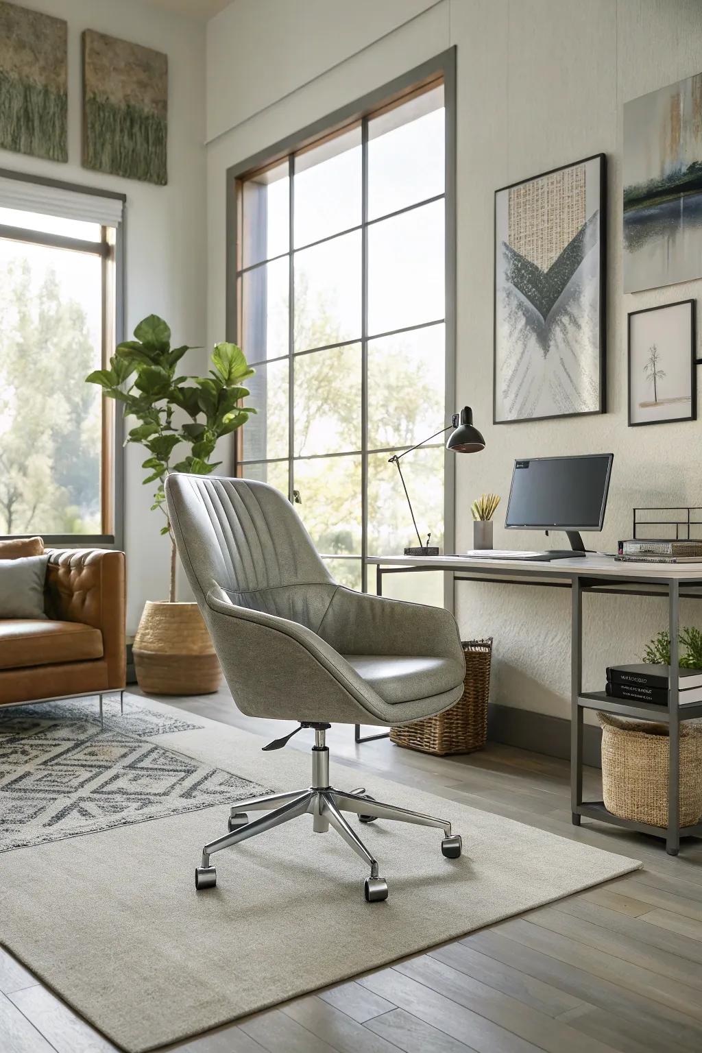 Swivel chairs offer style and flexibility in modern workspaces.