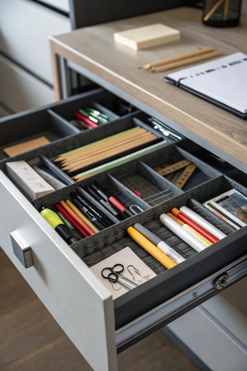 Sliding trays enhance storage capacity and accessibility.