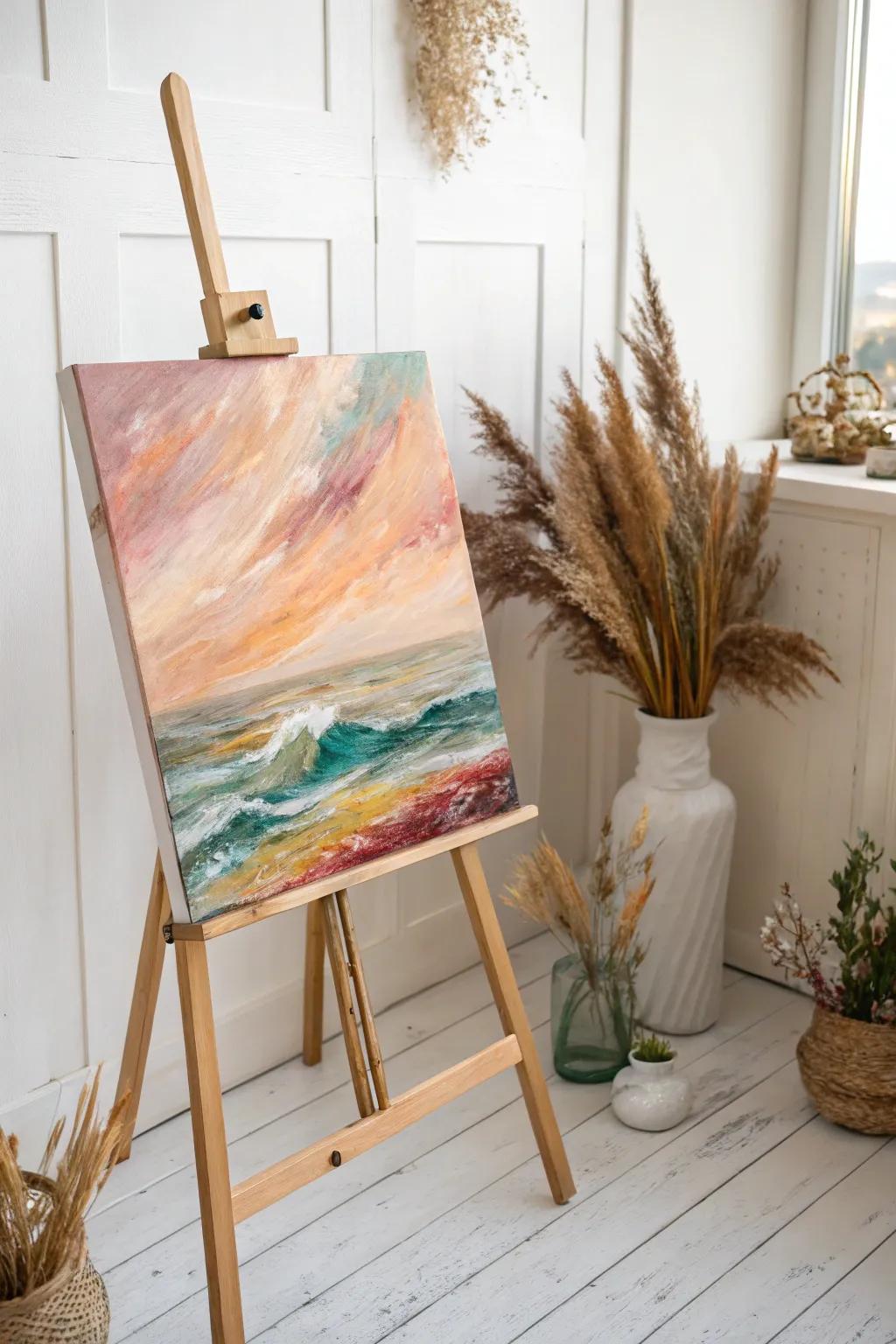 Dive into a world of abstract beauty with vibrant brushstrokes that captivate the senses.